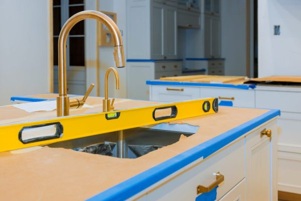 Leveling with countertops a sink in the kitchen cabinet home improvement kitchen